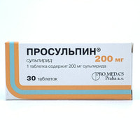 Prosulpin tabletkalari 200 mg №30 (3 blister x 10 tabletka)