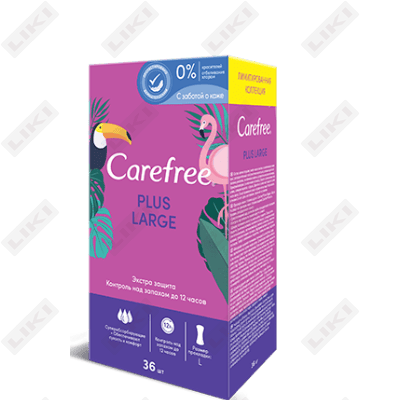 Kundalik prokladkalari  Carefree Plus (Kefri Plus) Katta 36 dona.