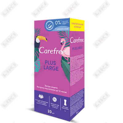 Kundalik prokladkalari Carefree Plus Large (Kefri Plus Laj) 20 dona.