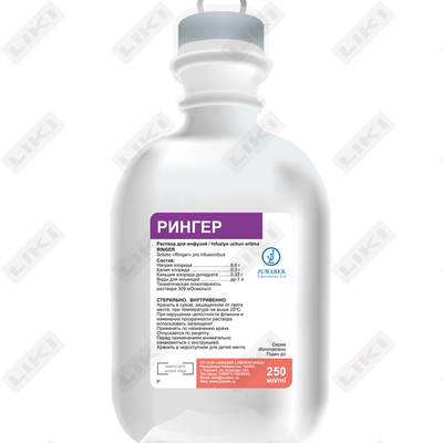 Ringer  Jurabek infuzion eritmasi 250 ml (shisha)