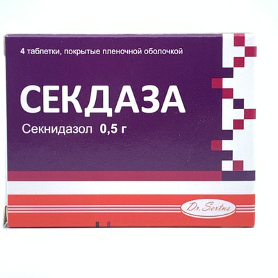 Секдаза таблетки по 0,5 г №4 (1 блистер)