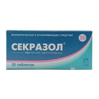 Sekrazol (Sekrazolum) tabletkalari 30 mg №30 (3 blister x 10 tabletka)