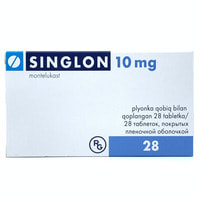 Singlon plyonka bilan qoplangan planshetlar 10 mg №28 (4 blister x 7 tabletka)