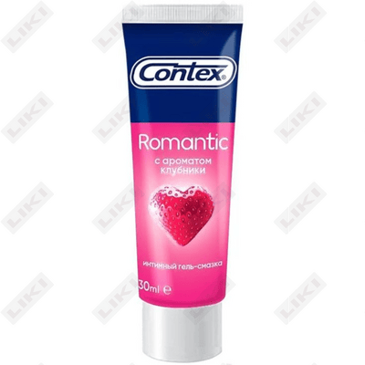 Intim gel moylash vositasi Contex (Konteks) Qulupnay xushbo'yli Romantic 30 ml