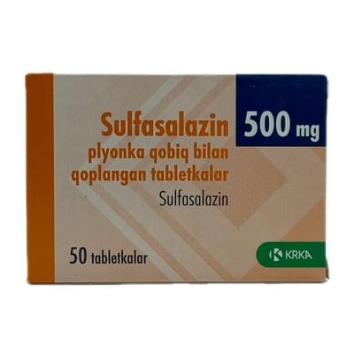 Sulfasalazin KRKA plyonka bilan qoplangan planshetlar 500 mg №50 (5 blister x 10 tabletka)