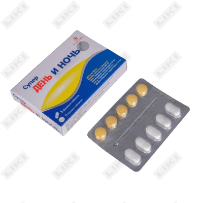 Super kechayu kunduz (Super day adn night) tabletkalari №10 (1 blister)