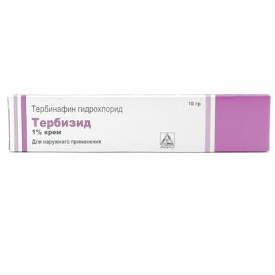 Terbizid tashqi foydalanish uchun krem ​​1% 10 g (naycha)