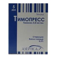 Timopress (Timopress) ko'z tomchilari 0,5%, 5 ml (shisha)