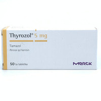 Tirozol  plyonka bilan qoplangan tabletkalar 5 mg №50 (5 blister x 10 tabletka)