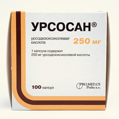 Ursosan  kapsulalari 250 mg №100 (10 blister x 10 kapsula)