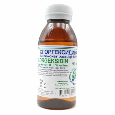 Xlorheksidin biglyukonat  (Chlorhexidine bigluconate) Remedi Group eritmasi 0,05%, 90 ml (flakon)