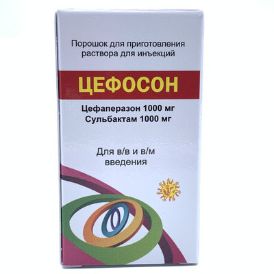 Sefoson  in'ektsiya uchun eritma uchun kukun 500 mg + 500 mg (flakon)