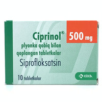 Siprinol plyonka bilan qoplangan planshetlar 500 mg №10 (1 blister)
