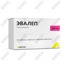 Evalep 500 mg plyonka bilan qoplangan planshetlar №50 (5 blister х 10 tabletka)