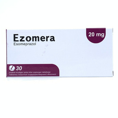 Esomera tabletkalari 20 mg №30 (3 blister x 10 tabletka)