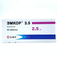 Emkor (Emcorum) qoplangan tabletkalar 2,5 mg №30 (3 blister x 10 tabletka)