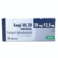 Энап HL таблетки 20 мг / 12,5 мг №20 (2 блистера x 10 таблеток)