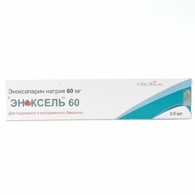 Enoksel  teri ostiga va tomir ichiga yuborish uchun eritma 60 mg / 0,6 ml (shprits)