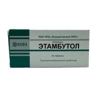 Etambutol 400 mg planshetlar №50 (5 blister x 10 tabletka)