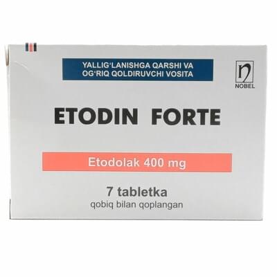 Etodin Forte 400 mg qoplangan tabletkalar №14 (2 blister x 7 tabletka)