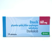 Etoksib  plyonka bilan qoplangan planshetlar 60 mg №14 (2 blister x 7 tabletka)
