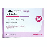 Eutiroks  tabletkalari 75 mkg №100 (4 blister x 25 tabletka)