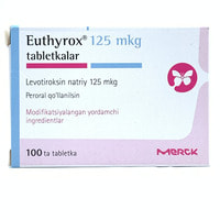 Eutiroks tabletkalari 125 mkg №100 (4 blister x 25 tabletka)