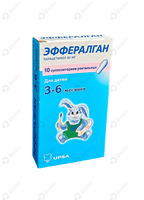 Эффералган суппозитории ректал. по 80 мг №10 (2 блистера х 5 суппозиториев)