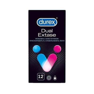 Prezervativlar Durex Dual Extase (Dureks Dual Estaz) 12 dona.