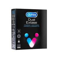 Prezervativlar Durex Dual Extase (Dureks Dual Estaz) 3 dona.