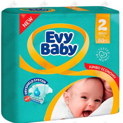 Подгузники Evy Baby Mini размер 2, 80 шт.
