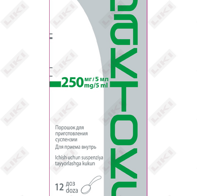Baktoks kukuni D / vnut. taxminan 250 mg / 5 ml (shisha)