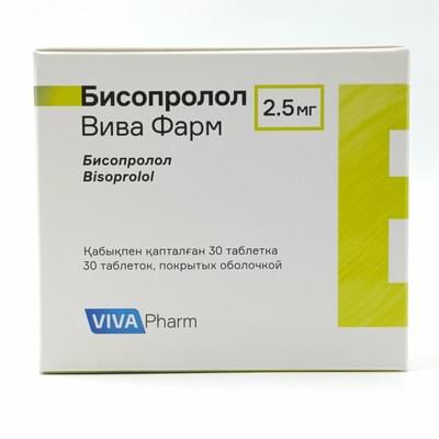 Bisoprolol Viva Farm 10 mg № 30 tabletkalar (3 blister x 10 tabletka)