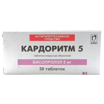 Кардоритм таблетки по 5 мг №30 (3 блистера х 10 таблеток)