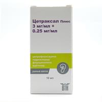 Цетраксал Плюс капли ушн. 3 мг/мл + 0,25 мг/мл (флакон)