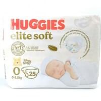 Tagliklar Huggies Elite Soft (Haggis Elite Soft) hajmi 0, 0-3,5 kg, 25 dona.