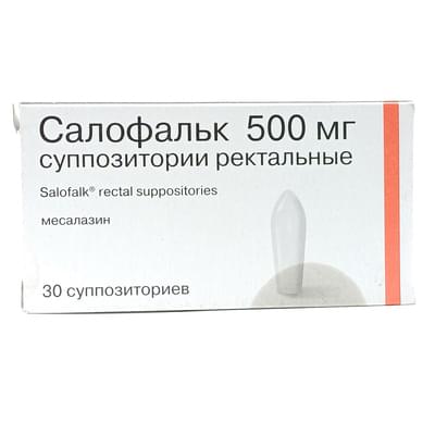 Salofalk rektal süpozituarlari. 500 mg № 30 (6 blister x 5 sham)