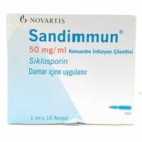 Sandimmun konsentrati D / inf. 50 mg/ml 1 ml № 10 (ampulalar)