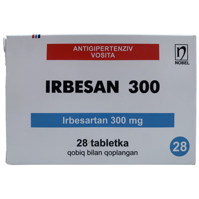 Irbesan tabletkalari 300 mg №28 (2 blister x 14 tabletka)