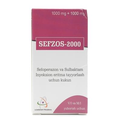 Cefzos-2000 D/in kukuni. 1000 mg + 1000 mg (shisha)