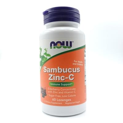 Now Самбукус Цинк-С таблетки №60 (флакон)