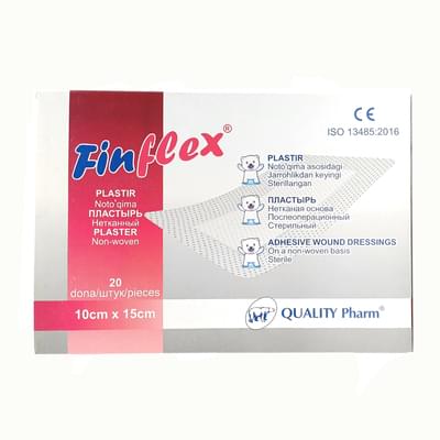 Finflex mato asosidagi jarrohlik plastiri 10 sm x 15 sm 20 dona