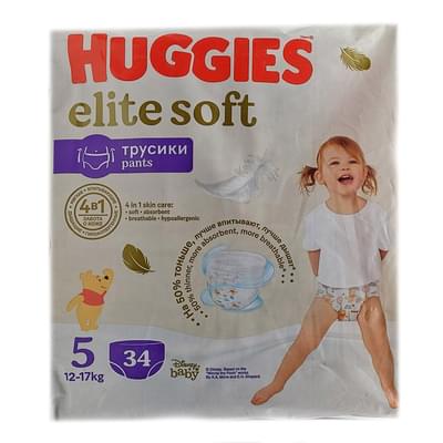 Подгузники-трусики Huggies Elite Soft ночные размер 5, 12-17 кг, 17 шт.