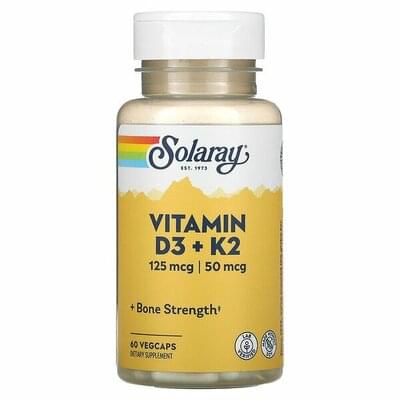 Solaray vitamin D3 + K2 kapsulalari 125 mkg / 50 mkg №60