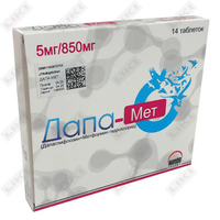 Sotib olish Dapa-Met tabletkalari 5 mg / 850 mg №14 (blister) Dapa-Met tabletkalari 5 mg / 850 mg №14 (blister)