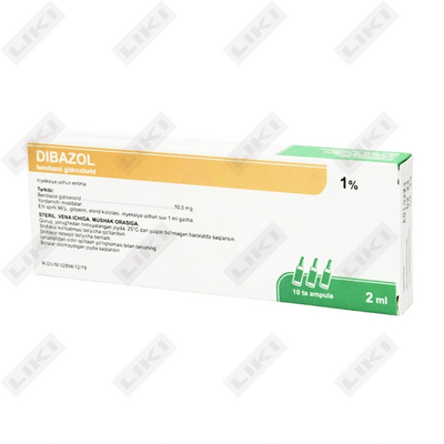 Dibazol eritmasi D/in. 1% 2 ml № 10 (2 blister х 5 ampula)
