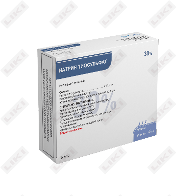 Natriy tiosulfat Jurabek D/in eritmasi. 30% 5 ml №10 (ampulalar)