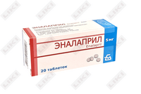 Enalapril SD tabletkalari 5 mg №20 (2 blister х 10 tabletka)