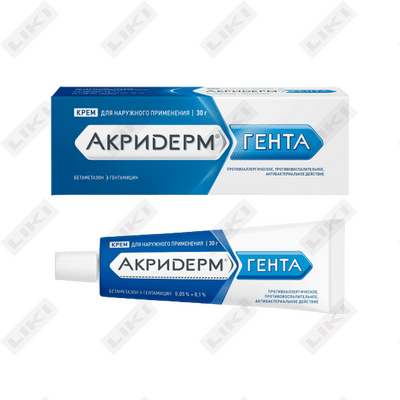 Акридерм Гента крем д/наруж. прим. по 30 г (туба)