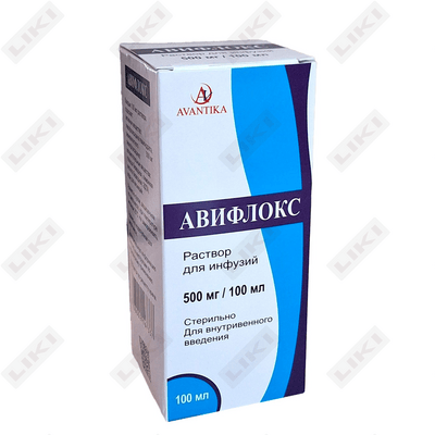 Avifloks eritmasi D / inf. 500 mg / 100 ml 100 ml (shisha)